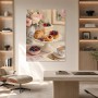 Stillleben mit Blumen, Gebäck und Tee als Kunstdruck oder Leinwandbild