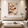 Stillleben mit Blumen, Gebäck und Tee als Kunstdruck oder Leinwandbild