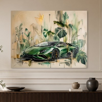 Grüner Supersportwagen als Modernes Wandbild oder Acrylbild