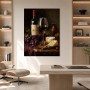 Stillleben mit Rotwein und Käse, Kunstdruck oder Gallery Print