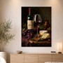 Stillleben mit Rotwein und Käse, Kunstdruck oder Gallery Print