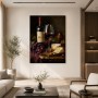 Stillleben mit Rotwein und Käse, Kunstdruck oder Gallery Print