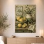 Stillleben mit Zitronen, Oliven und Leinwandbild oder Kunstdruck