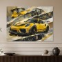 Gelber Sportwagen als Acrylbild oder Leinwand für moderne Räume