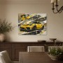 Gelber Sportwagen als Acrylbild oder Leinwand für moderne Räume