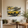 Gelber Sportwagen als Acrylbild oder Leinwand für moderne Räume