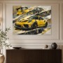 Gelber Sportwagen als Acrylbild oder Leinwand für moderne Räume