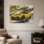 Gelber Sportwagen als Acrylbild oder Leinwand für moderne Räume