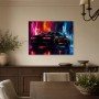 Neon Sportwagen als Acrylbild oder Poster mit urbaner Dynamik