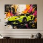 Leuchtender Sportwagen als Wandbild oder Acrylbild mit Graffiti-Energie