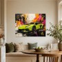Leuchtender Sportwagen als Wandbild oder Acrylbild mit Graffiti-Energie