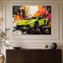 Leuchtender Sportwagen als Wandbild oder Acrylbild mit Graffiti-Energie