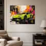 Leuchtender Sportwagen als Wandbild oder Acrylbild mit Graffiti-Energie