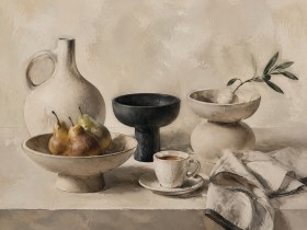 Stillleben mit Birnen, Leinwand oder Fine Art Print