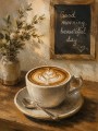 Kaffeemotiv mit Latte Art, Wandbild oder Kunstdruck für gemütliche Räume