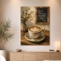 Kaffeemotiv mit Latte Art, Wandbild oder Kunstdruck für gemütliche Räume