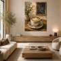 Kaffeemotiv mit Latte Art, Wandbild oder Kunstdruck für gemütliche Räume