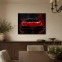 Roter Sportwagen in Dunkelheit, Poster oder Leinwand