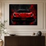 Roter Sportwagen in Dunkelheit, Poster oder Leinwand