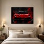 Roter Sportwagen in Dunkelheit, Poster oder Leinwand