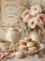 Romantisches Café de Fleur Wandbild oder Kunstdruck