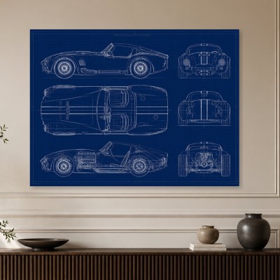 Klassischer Roadster als Kunstdruck und Design Wandbild