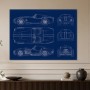 Klassischer Roadster als Kunstdruck und Design Wandbild