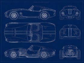 Klassischer Roadster als Kunstdruck und Design Wandbild