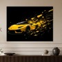Gelber Sportwagen als Designer Wandbild oder Fine Art Print