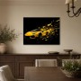 Gelber Sportwagen als Designer Wandbild oder Fine Art Print