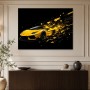 Gelber Sportwagen als Designer Wandbild oder Fine Art Print