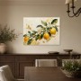 Zitronenblütenzweig als Leinwandbild oder Kunstdruck mit Goldakzenten