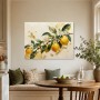 Zitronenblütenzweig als Leinwandbild oder Kunstdruck mit Goldakzenten