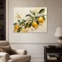Zitronenblütenzweig als Leinwandbild oder Kunstdruck mit Goldakzenten