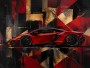 Roter Supersportwagen als Leinwandbild oder Acrylbild