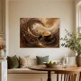 Kaffeegenuss in Braun und Gold, Leinwand oder Kunstdruck