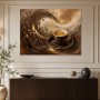 Kaffeegenuss in Braun und Gold, Leinwand oder Kunstdruck