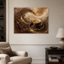 Kaffeegenuss in Braun und Gold, Leinwand oder Kunstdruck