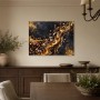 Goldene Kaffeebohnen auf Schwarz, Leinwand und Acrylbild