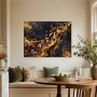Goldene Kaffeebohnen auf Schwarz, Leinwand und Acrylbild