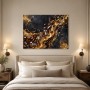 Goldene Kaffeebohnen auf Schwarz, Leinwand und Acrylbild