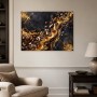 Goldene Kaffeebohnen auf Schwarz, Leinwand und Acrylbild