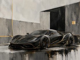 Exotischer Supersportwagen als Acrylbild oder Kunstdruck