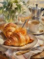Frühstücksstillleben als Leinwand oder Poster mit Croissants und Kaffee