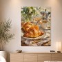 Frühstücksstillleben als Leinwand oder Poster mit Croissants und Kaffee
