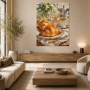 Frühstücksstillleben als Leinwand oder Poster mit Croissants und Kaffee
