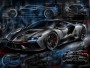 Sportwagen im Designstil als Kunstdruck oder Poster