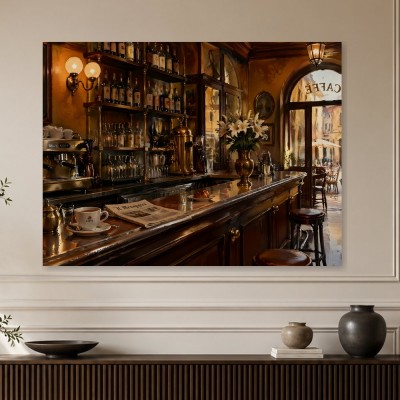 Charmantes Caféinterieur als Kunstdruck oder Gallery Print