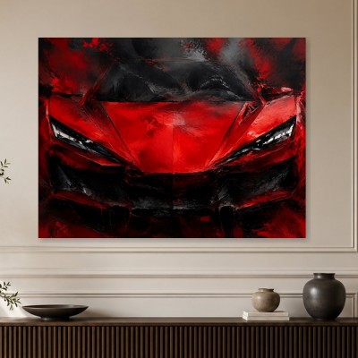 Abstraktes Wandbild oder Fine Art Print in Rot und Schwarz