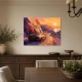 Sportwagen bei Sonnenuntergang, Kunstwerk oder Modernes Wandbild